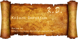 Kolozs Dorottya névjegykártya